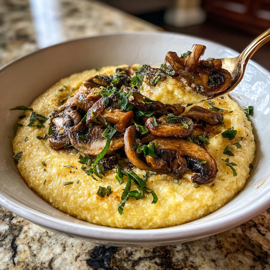 Creamy Mushroom Polenta Bowl