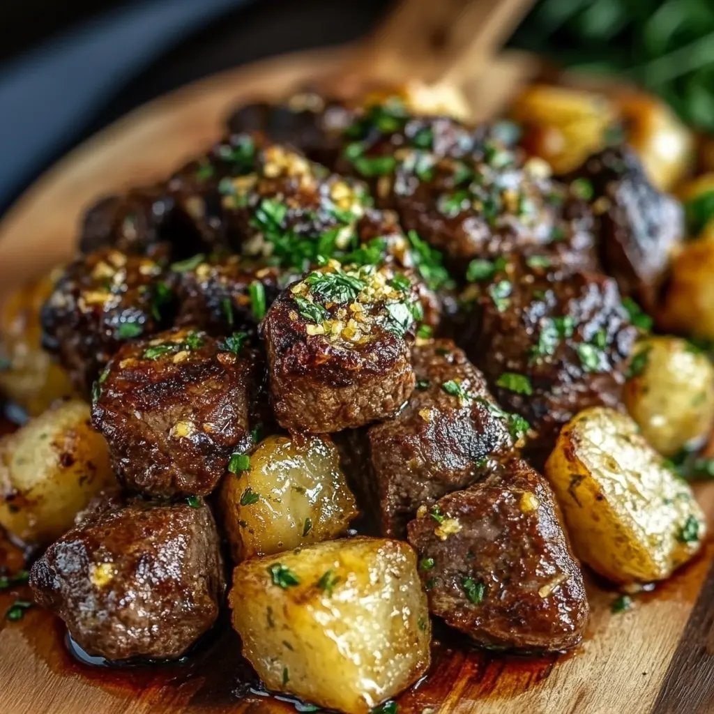 High Protein Slow Cooker Garlic Butter Beef Bites