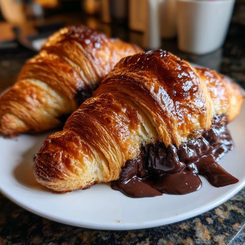 Valentine Breakfast Chocolate Croissants