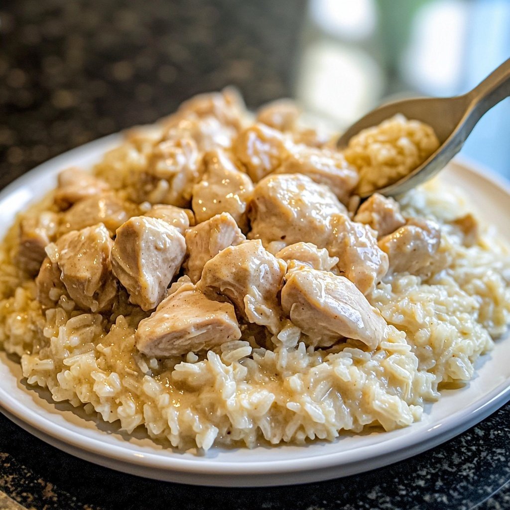 Creamy Slow Cooker Chicken and Rice