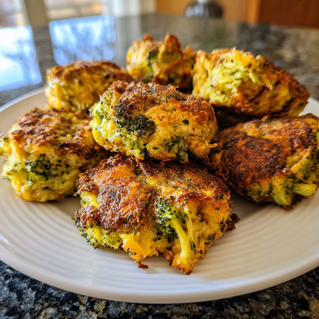 Baked Broccoli Cheddar Veggie Cakes