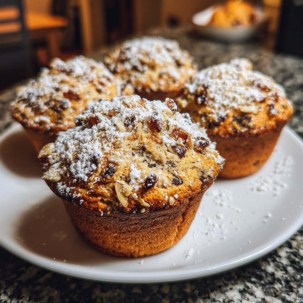Easy Christmas Stollen Muffins