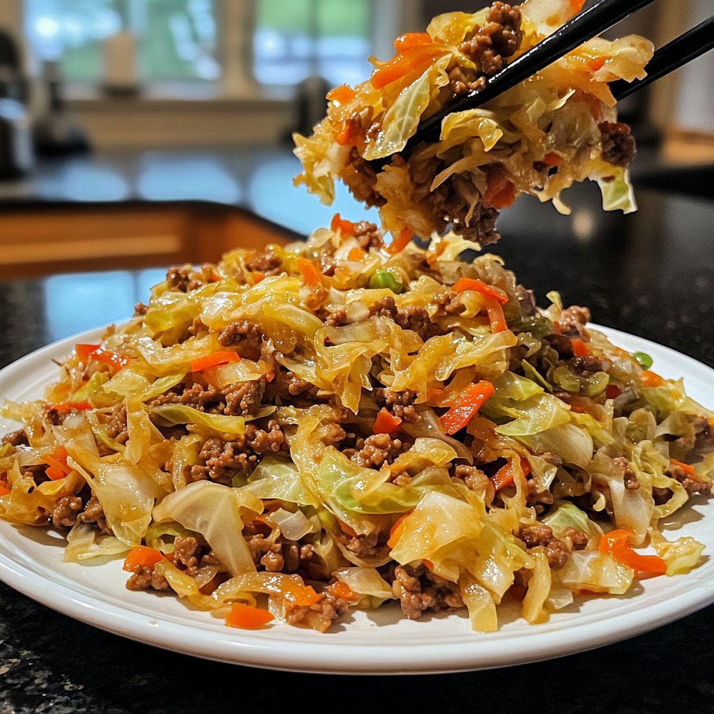 Ground Beef Cabbage Stir Fry