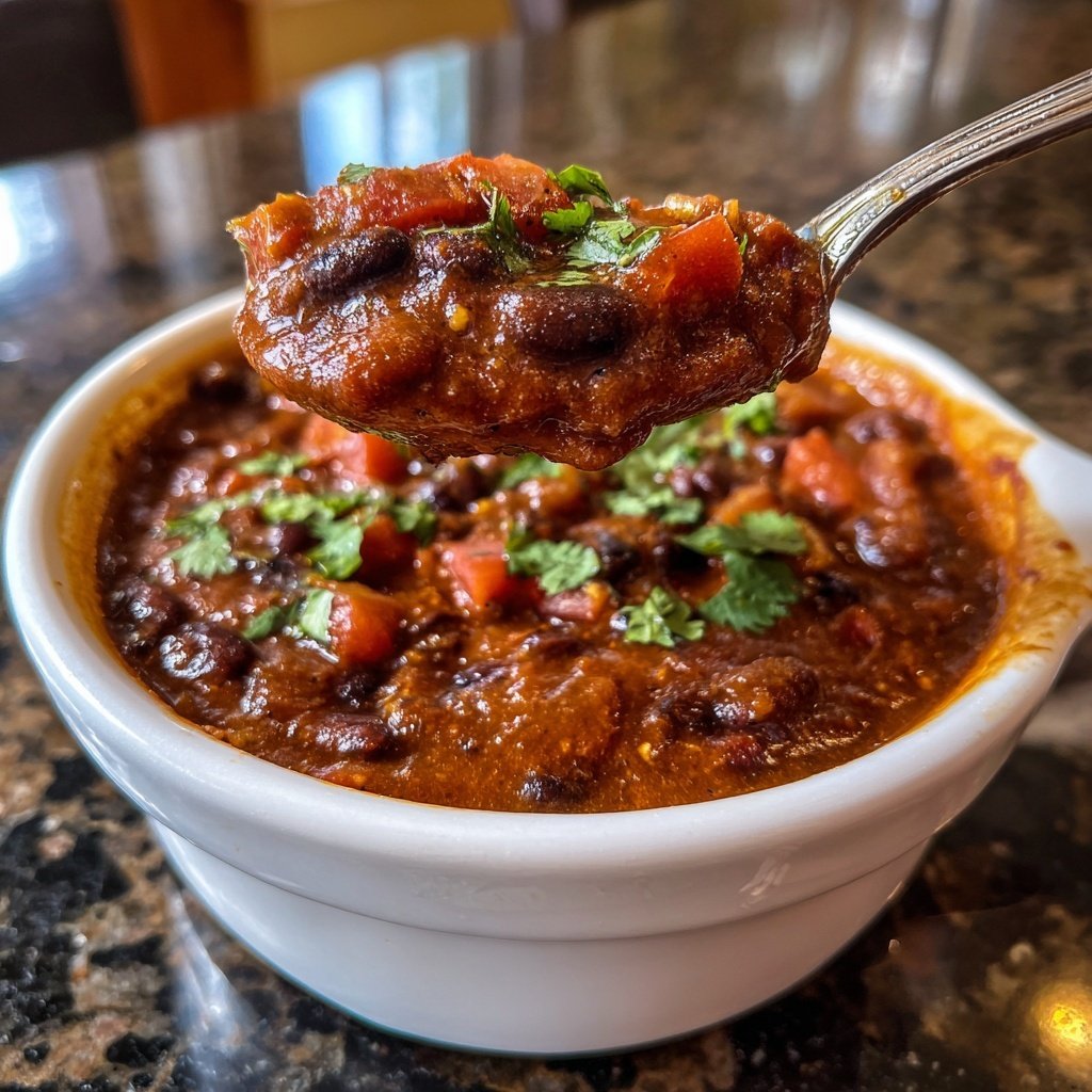 Healthy Crockpot Black Bean Chili