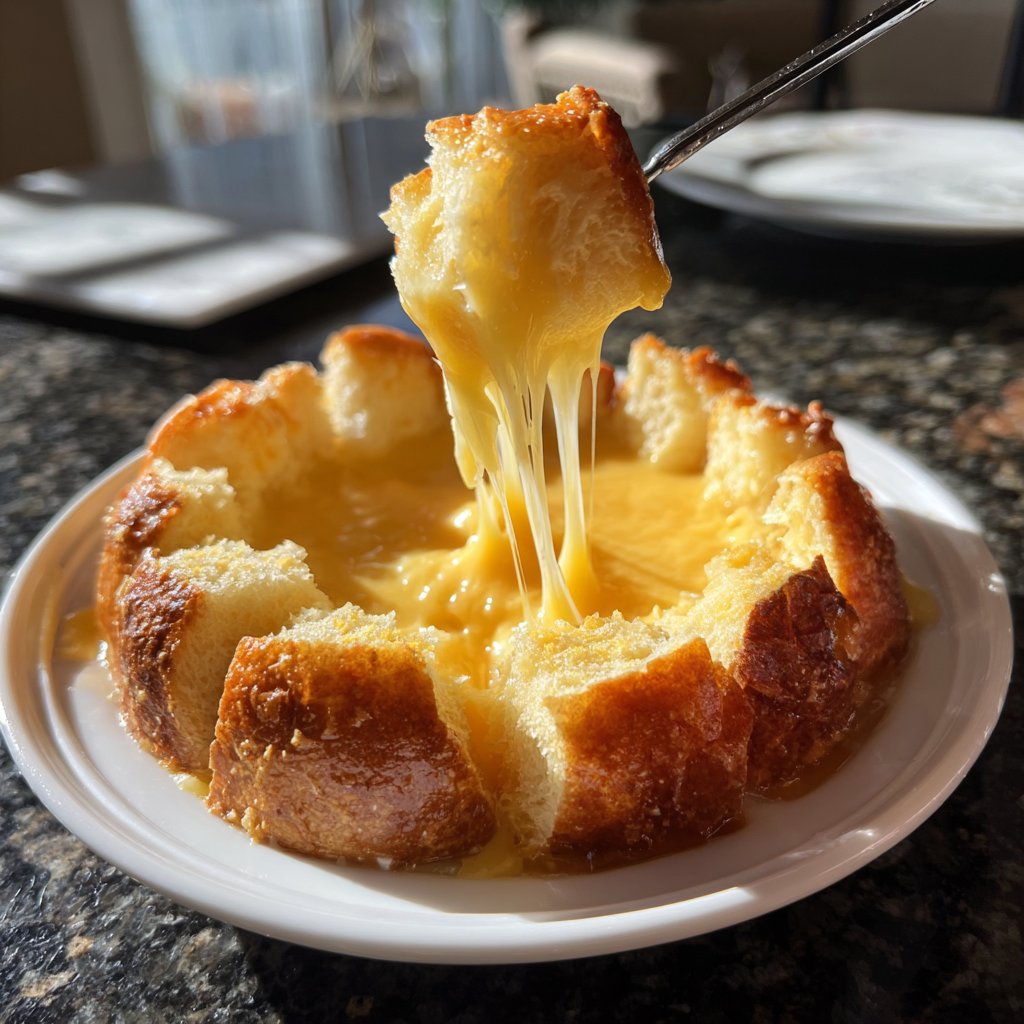 Fondue with Swiss Cheese and Garlic