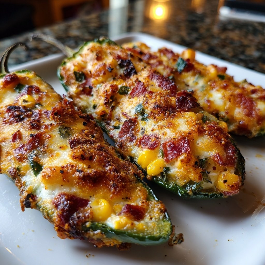 Jalapeno Poppers Stuffed with Corn
