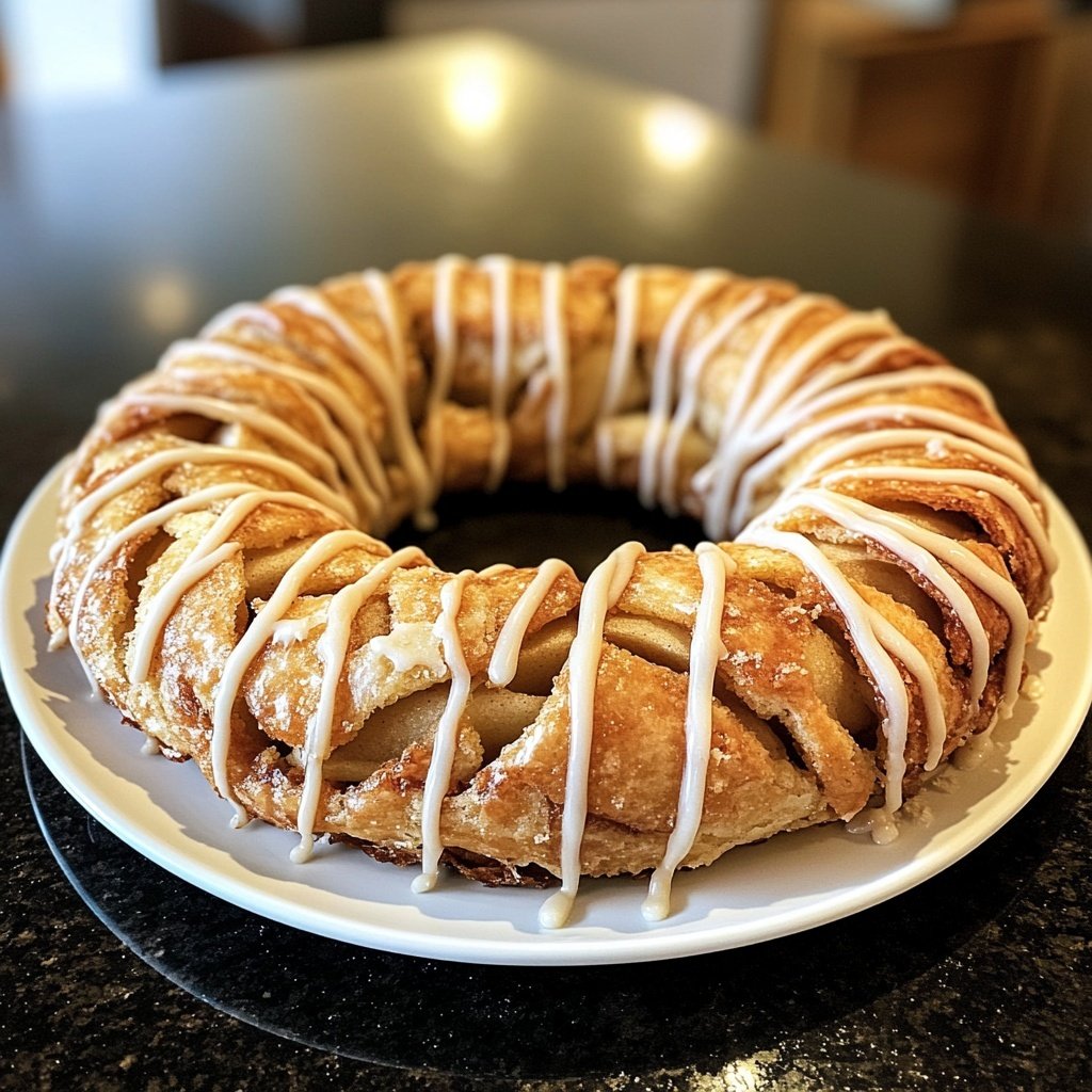 Cozy Apple Kringle with Vanilla Glaze