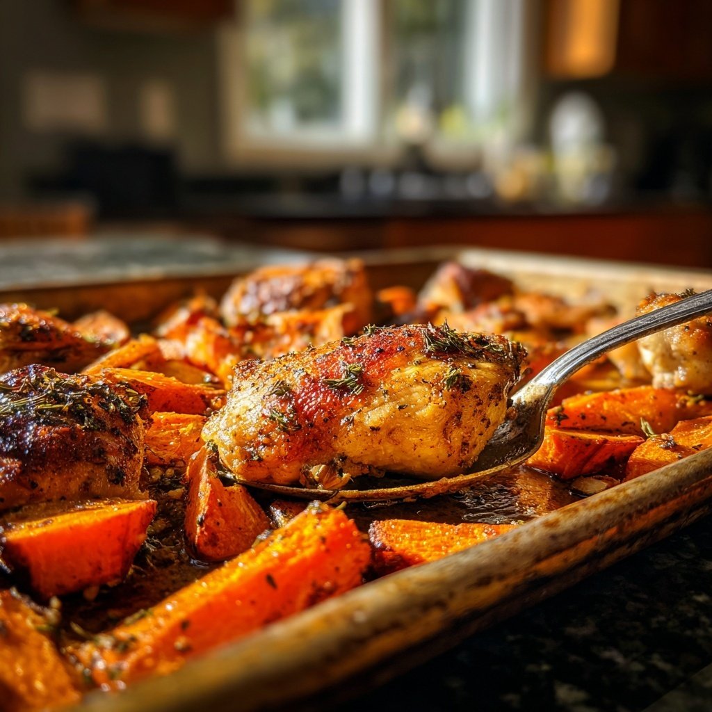 Healthy Sheet Pan Chicken And Sweet Potatoes