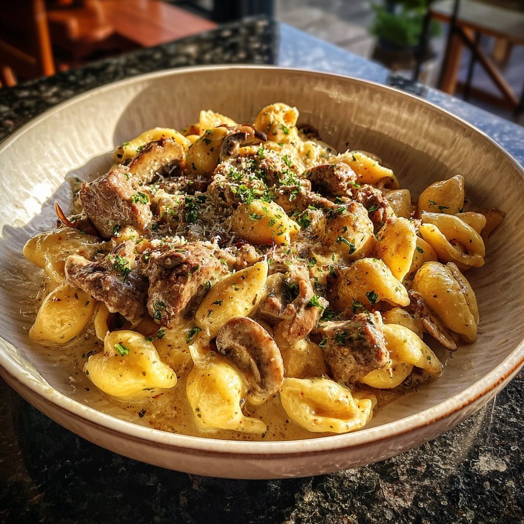 Creamy Beef Stroganoff Pasta