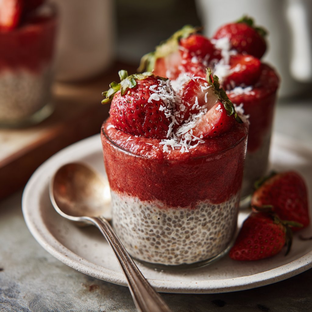 Valentines Breakfast Strawberry Chia Cups
