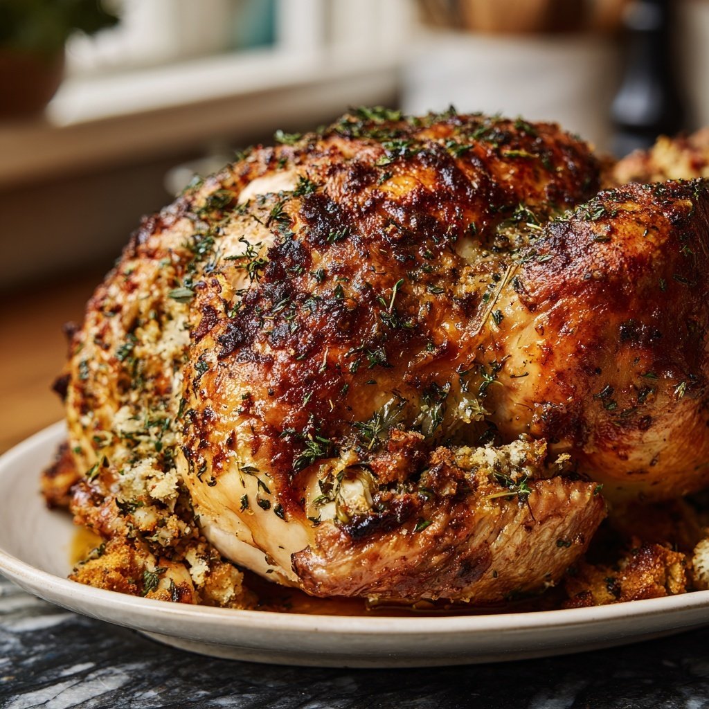 Seasonal & Festive Thanksgiving Herb Stuffed Turkey