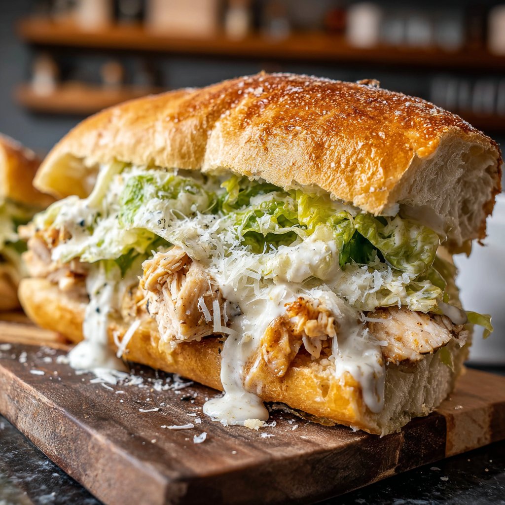 Easy Slow Cooker Chicken Caesar Sandwiches